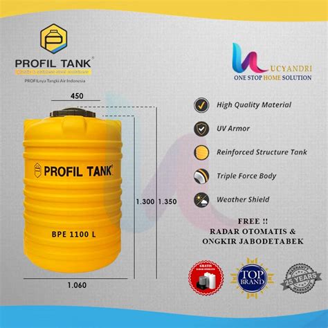 Jual Tangki Air Plastik Profil Tank Bpe Liter Tandon Air Toren