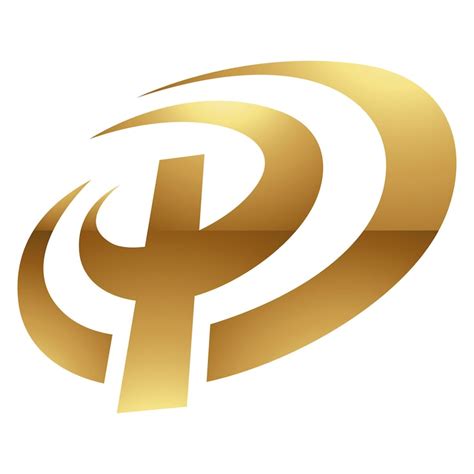 vektor logo huruf p emas  putih  vektor berkualitas tinggi