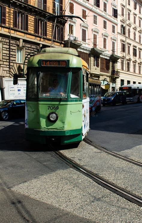 Tram In Rome On A Sunny Spring Day Italy Editorial Photography Image