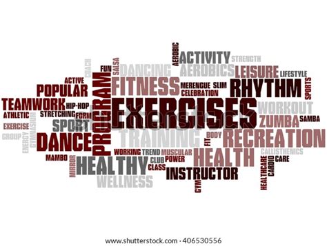 Exercises Word Cloud Concept On White Stock Illustration 406530556