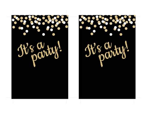 Instant Download 4x6 Black Gold Glitter Party Invitations - Etsy