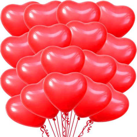 Katchon Red Heart Shaped Latex Balloons Kit Pack Of 30 Valentine