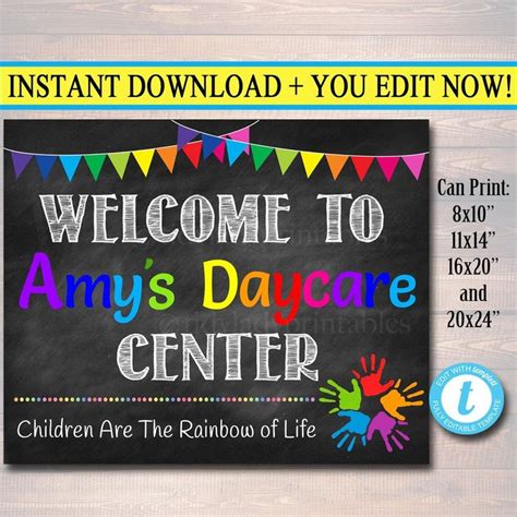 Daycare Door Sign Child Care Sign Daycare Door Hanger Daycare Decor