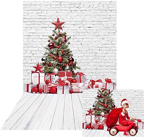 Amazon Allenjoy Christmas White Brick Wall Wood Floor Backdrop