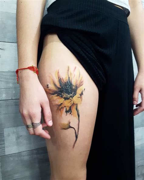 Watercolor Sunflower Tattoo At Getdrawings Free Download