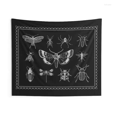 Gothic Insect Wall Tapestry Aesthetic Moth Bug Art For Witchcraft And