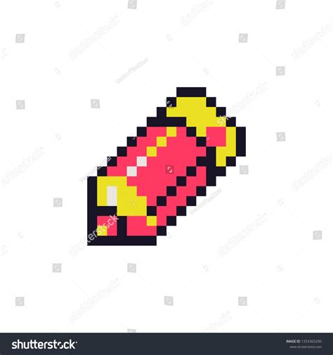 Pencil Pixel Art Icon Isolated Vector Stock Vector Royalty Free