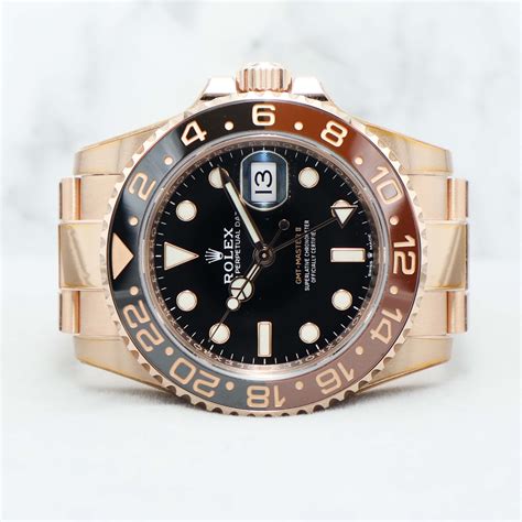 Rolex Gmt Master Ii Full Rose Gold Rootbeer Chnr