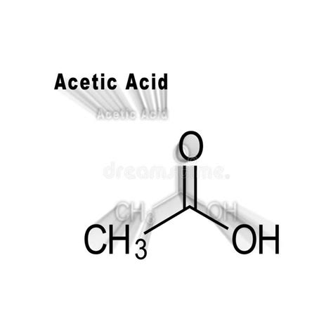 Acetic Acid Structural Chemical Formula Stock Illustration Illustration Of Compound Acetic