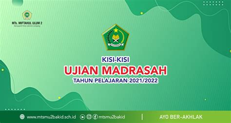 Kisi Kisi Ujian Madrasah Tahun Pelajaran 2021 2022 Mts Miftahul Ulum 2