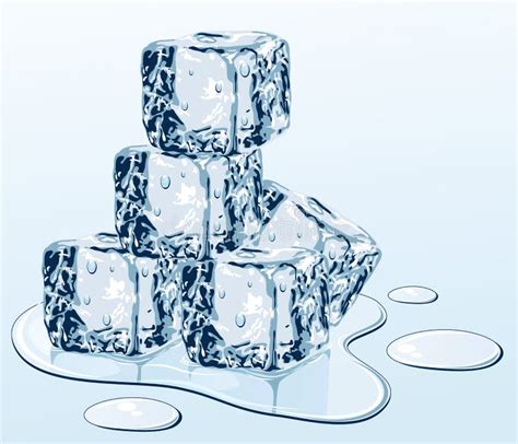 Ice cubes on water surface stock vector. Illustration of blocks - 18136250