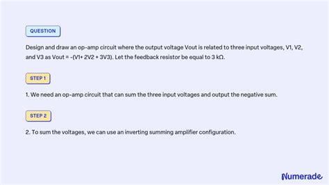 Solved Design And Draw An Op Circuit Where The Output Voltage Vout