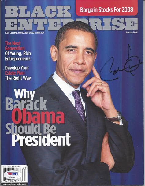 Lot Detail Barack Obama Autographed Black Enterprise Magazine Psa Loa