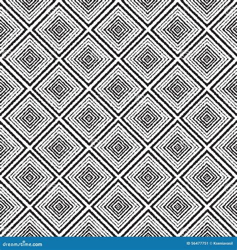 Seamless Monochrome Ornament Squares Stock Vector Illustration Of