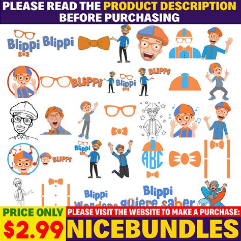 Blippi Svg Bundle Happy Birthday Blippi Svg Blippi Etsy