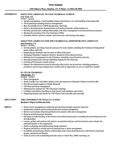 Chairman Resume Samples Velvet Jobs