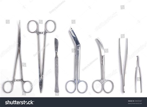 Surgeon Tools Surgical Scalpel Forceps Clamps Stock Photo 39695587