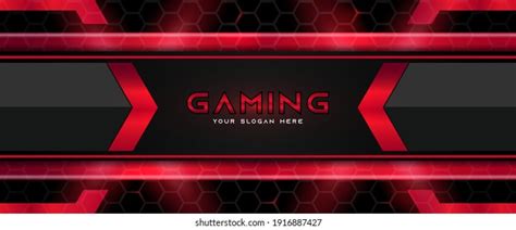 Futuristic Red Blue Abstract Gaming Banner Stock Vector (Royalty Free ...