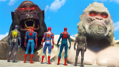 SPIDERMAN VS KING KONG TEAM SPIDER MAN VS GIANT GORILLA YouTube