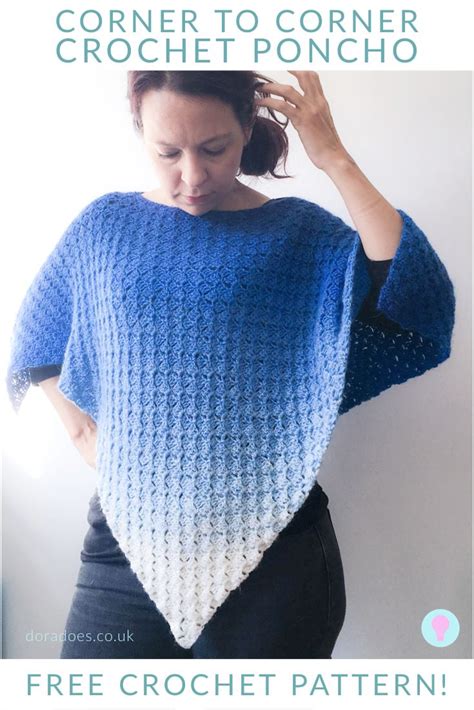 The C C Block Rockin Poncho Free Crochet Pattern Dora Does