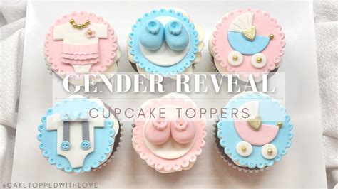 Fondant Cupcake Toppers Gender Reveal Cupcake Tutorial Baby Shower