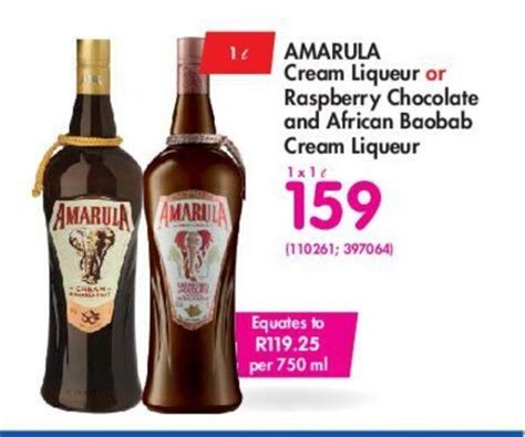 Amarula Cream Liqueur Or Raspberry Chocolate And African Boobab Cream