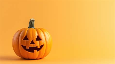 Premium AI Image | A photo of a Halloween pumpkin on a pastel color ...