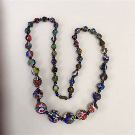 Murano Glass Bead Necklace 24 Gem