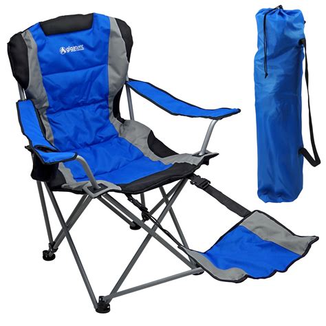 Camping Chair With Footrest, Blue - Gigatent