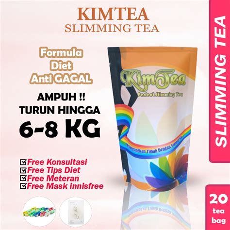 Jual Kimtea Slimming Tea Pelangsing Teh Diet Detox Tea Teatox Herbal Penurun Berat Badan Alami