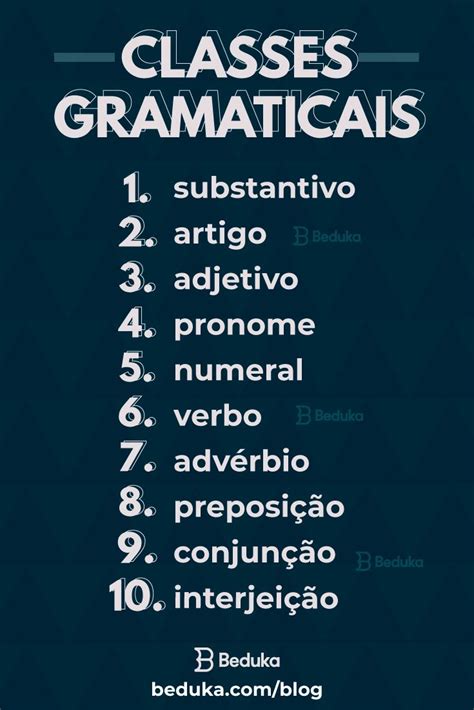 Quais SÃo As Classes Gramaticais Classes Gramaticais Classe