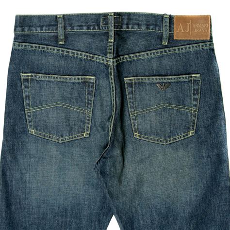 Mens Straight Leg Stonewash Relaxed Fit Jeans By Armani