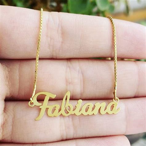 Colar Nome Personalizado Fonte Poesia Em Prata 925 Banhado A Ouro