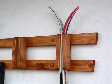 Wall Mounted Wooden Rack For Crosscountry Skis Ski Rack Ski Etsy Canada