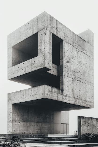 premium photo ba concrete building   large opening   front