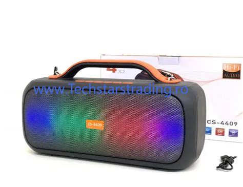 Boxa Portabila Cu Leduri Bluetooth W Mp Usb Tf Radio Fm