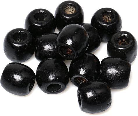 Buy 40 Pieces Large Hole Wood Beads 16 x 17mm Wooden Macrame Beads Bulk ...