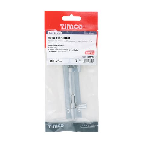 TIMCO Necked Barrel Bolt Satin Chrome