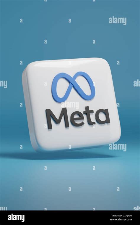 Buenos Aires, Argentina; June 29th 2024: Meta logo in three dimensions ...