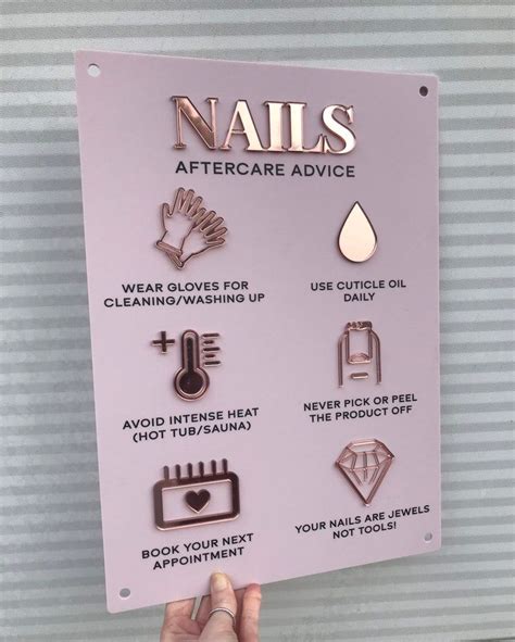 Nail Aftercare Advice Acrylic A3 3d Perspex Wall Sign Beauty Etsy Uk