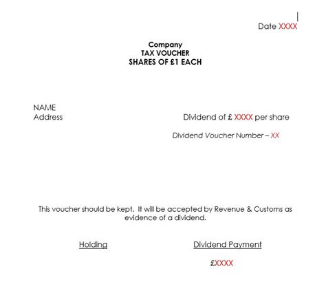 Dividend Certificate Template