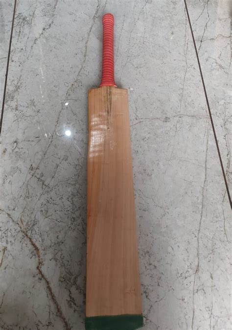 Long Handle Brown And Orange 25inch English Willow Wooden Cricket Bat