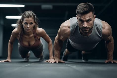 Premium Photo Sport Couple Doing Plank Exercise Workout