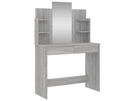 Coiffeuse Avec Miroir Sonoma Gris 96x39x142 Conforama