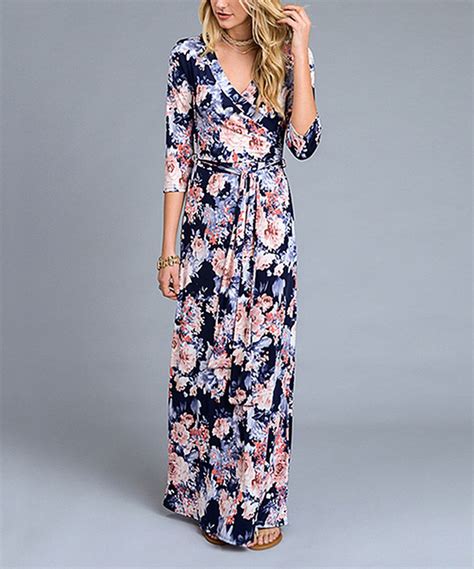 Look At This Navy Pink Floral Wrap Maxi Dress On Zulily Today Dress