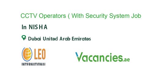 CCTV Operators With Security System Operator Certificate Job In