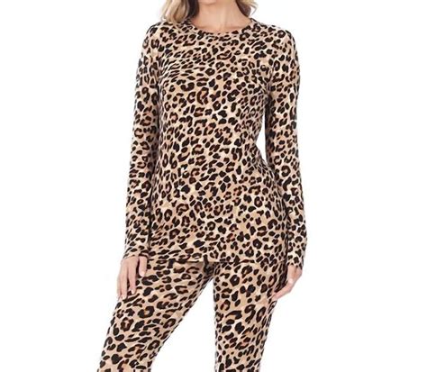 Zenana Soft Brushed Leopard 2 Piece Lounge Set