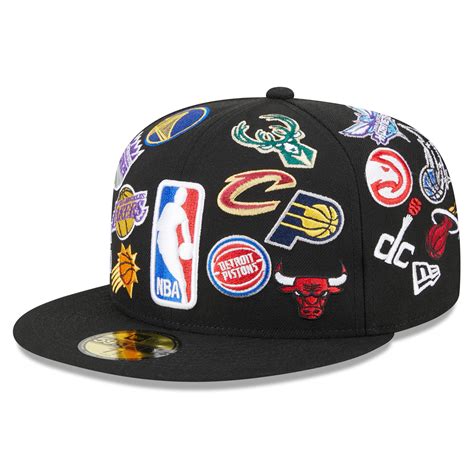 Men's New Era Black Allover Logos 59FIFTY Fitted Hat