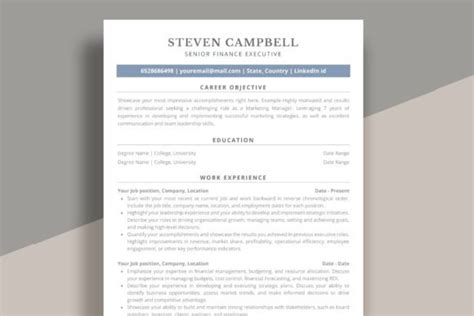 Ats Resume Template Cv For Word Graphic By Aivos · Creative Fabrica