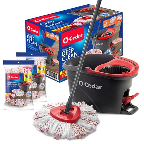 cedar easywring deep clean microfiber spin mop  bucket system